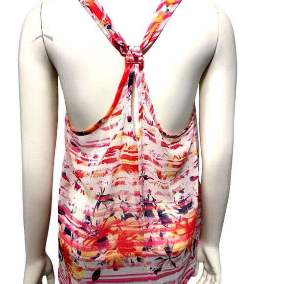 Aeropostale Sexy Sheer Lightweight Sleeveless Racer Tie Back Blouse Size Medium - Picture 3 of 12